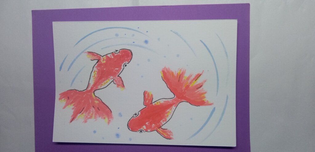 金魚の絵手紙画像ー２