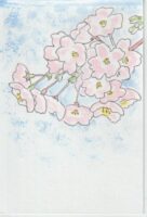 スポンジ筆のボカシー桜の空