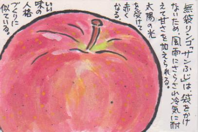 リンゴの絵手紙ー１