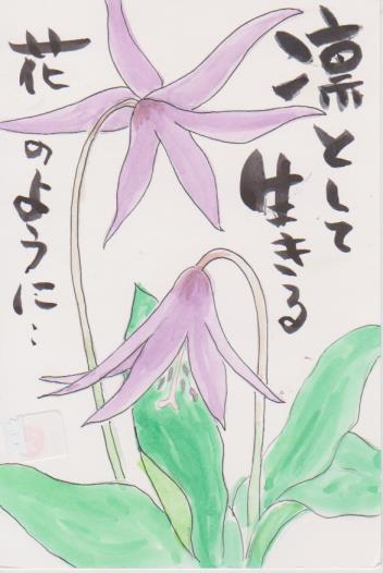 カタクリの花の絵ー１