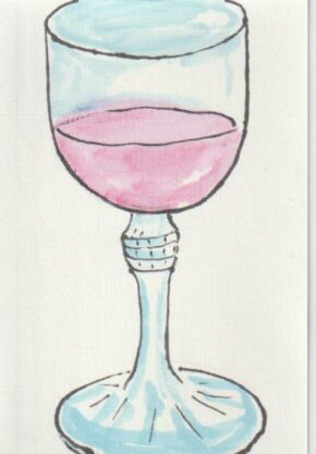 ワイングラスの絵の書き方例ー３