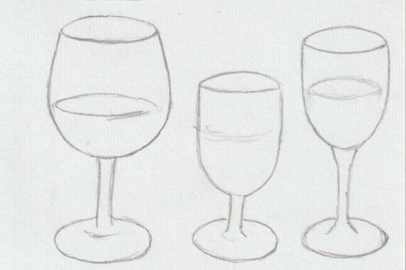 ワイングラスの絵の書き方例ー６