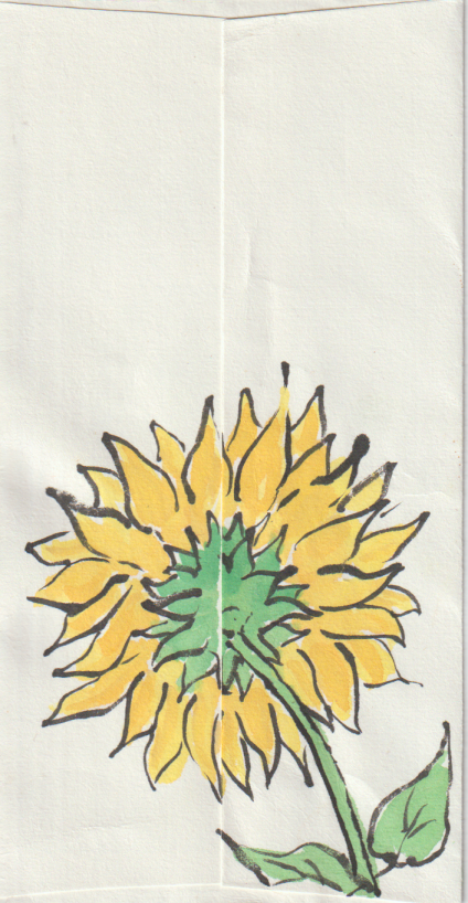 向日葵の絵手紙の絵ー１１